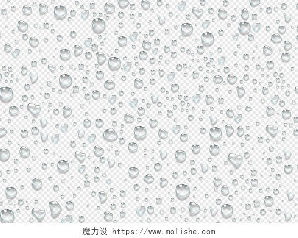 透明水滴水珠底纹背景PNG素材元素